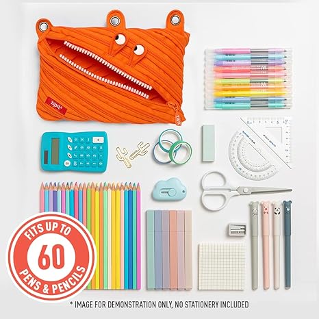 ZIPIT Neon Jumbo Pencil Case – Orange ZTJ-NN — image 4