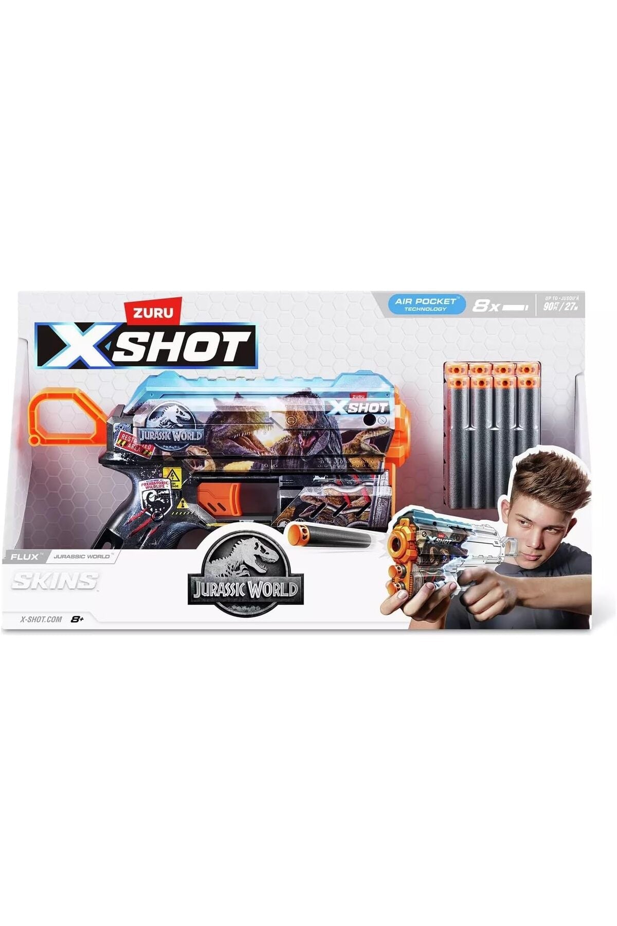 Zuru X-Shot Jurassic World Skins 8-Darts Flux Blaster — image 1