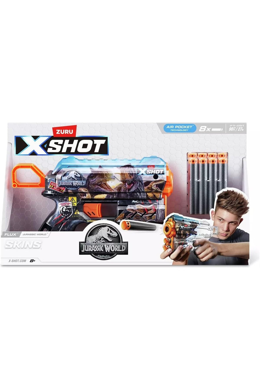 Zuru X-Shot Jurassic World Skins 8-Darts Flux Blaster — image 1